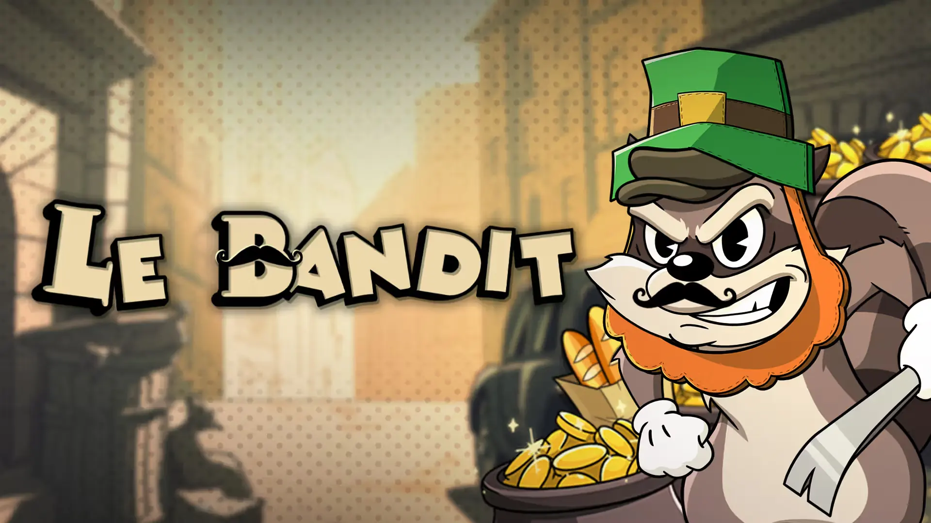 Le Bandit Promo-Artwork: Smokey der Waschbär-Bandit in einer nächtlichen Pariser Gasse